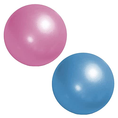 NUWIQ Pilates Ball, 25 cm Gymnastikball Klein, Gymnastikbälle Kinder, mit Aufblasbarem Strohhalm, für Yoga, Gleichgewichtstraining, Aerobic, 2 Stück, Rosa und Blau von NUWIQ
