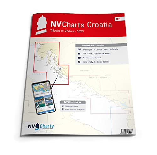 NV Atlas Croatia HR 1 mit App Lizenz - Seekarte Kroatien - Triest bis Vodice mit Pula, Rijeka und Zadar von NV Charts