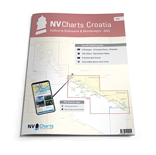 NV Atlas Croatia HR 2 mit App Lizenz- Seekarte Kroatien - Vodice to Dubrovnik & Montenegro von NV Charts