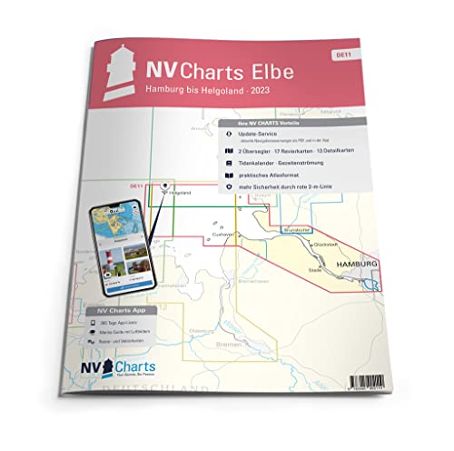 NV Atlas Elbe DE 11 mit App Lizenz - Seekarte Nordsee - Hamburg bis Helgoland von NV Charts