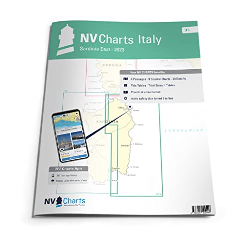 NV Atlas Italy IT 3 mit App Lizenz- Seekarte Italien - Sardinia East mit Olbia und Tortoli von NV Charts