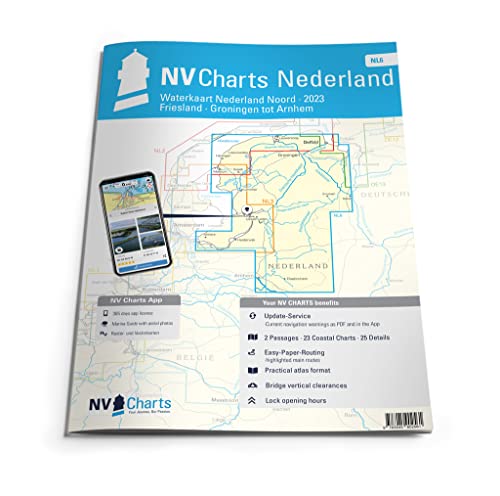 NV Atlas Nederland NL 6 mit App Lizenz- Binnenkarte Niederlande Nord - Friesland bis Arnhem von NV Charts