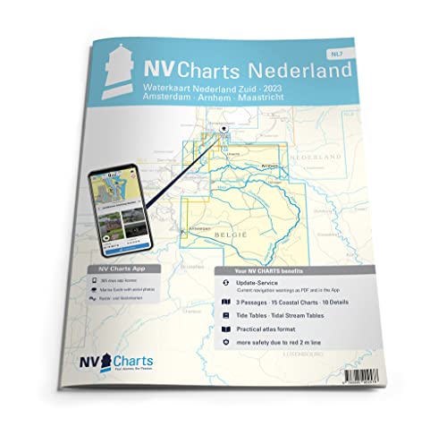 NV Atlas Nederland NL 7 mit App Lizenz- Binnenkarte Niederlande Süd - Arnhem bis Maastricht von NV Charts