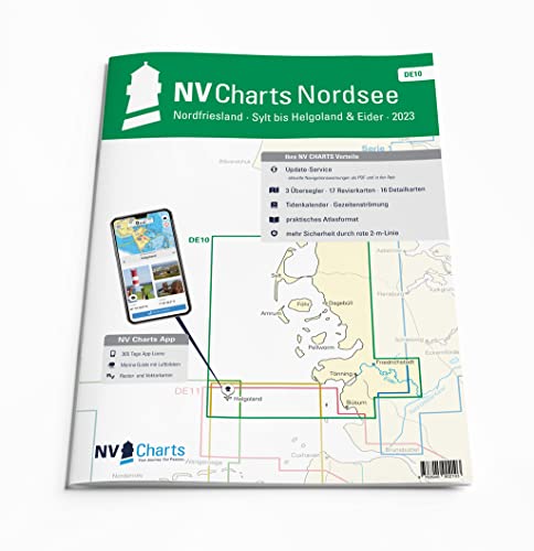 NV Atlas Nordfriesland DE 10 mit App Lizenz - Seekarte Nordsee - Sylt bis Helgoland & Eider von NV Charts