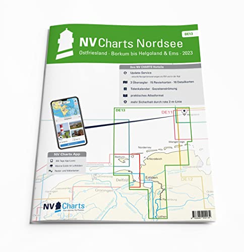 NV Atlas Ostfriesland DE 13 mit App Lizenz - Seekarte Nordsee - Borkum bis Helgoland & EMS von NV Charts