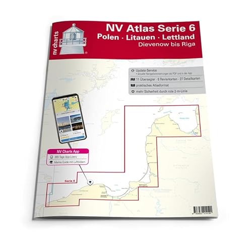 NV Atlas Serie 6 mit App Lizenz - Seekarte Ostsee - Polen - Littauen - Lettland von NV Charts