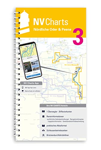 NV Binnen 3 mit App Lizenz - Binnenkarte Deutschland - Nordliche Oder und die Peene von NV Charts