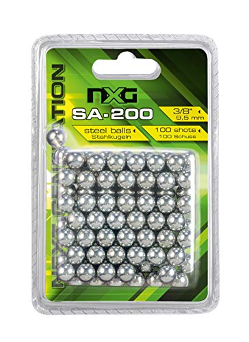 NXG Unisex – Erwachsene 2.2415 2.2415-NXG SA-200 Steel Balls, Silber, 9,5 mm von NXG