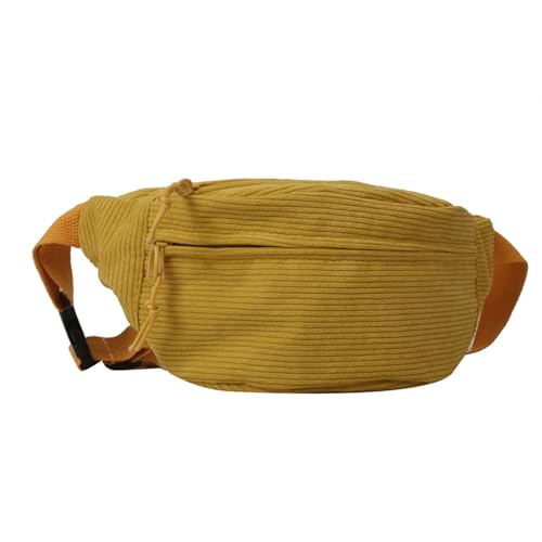 2023 Gürteltasche für Damen und Mädchen, Crossbody-Brusttasche, modische Cordtasche, vielseitig, einfarbig, Hüfttasche, Geldbeutel, gelb von NYCEMAKEUP
