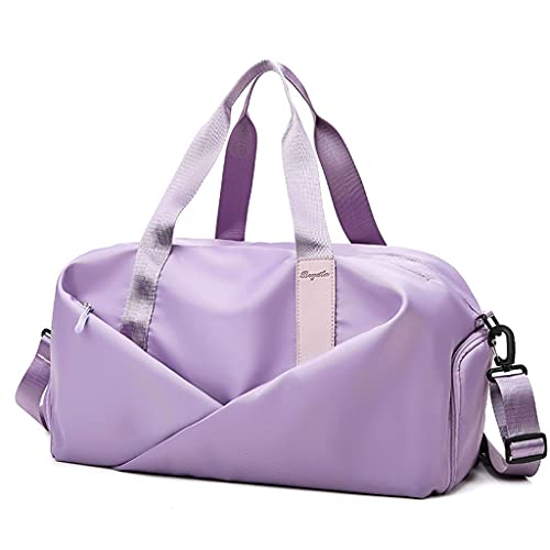 Fitness Turnbeutel mit Schuhfach trocken nass wasserdicht Workout Handtasche Fitness Taschen für Damen, violett von NYCEMAKEUP
