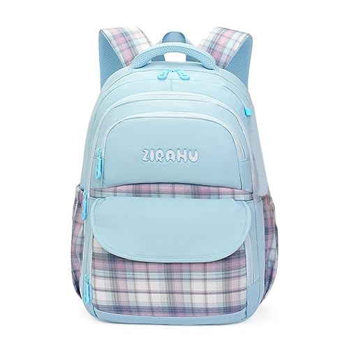 NYCEMAKEUP 2023 Neue modische Büchertaschen für Mädchen, Grundschüler, vielseitiger Rucksack, Schultasche, Schultertasche, Lunchtasche, Federmäppchen, leichte und atmungsaktive Schultasche, blau von NYCEMAKEUP