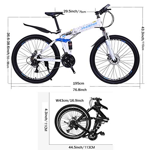 NYKK Rennräder Faltrad, 26-Zoll-Räder Tragbare Carbike Fahrrad Erwachsene Kursteilnehmer Ultra-Light Tragbarer Stahlrahmen (Color : Blue, Größe : 21 Speed) von NYKK