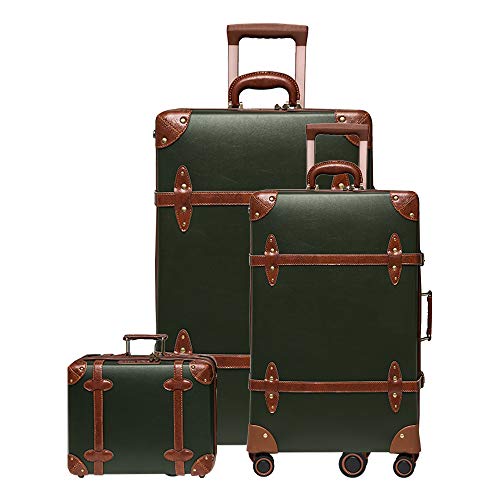 Uretravel Vintage Gepäck Set Carry On Cute Koffer mit rollenden Spinner Rädern TSA-Schloss Gepäck 3 Stück von NZBZ