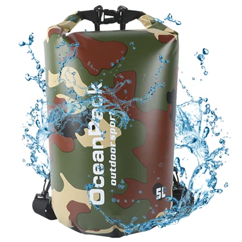Dry Bag 5L, Land Dry Bag wasserdichte Tasche, wasserdichte Tasche Verstellbarer Schultergurt, Ultra-Light Trockensack, für Kajakfahren, Angeln, Schwimmen, Camping, Wandern Reisen, Wassersport Treiben von Naapesi