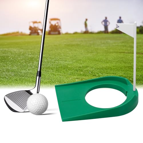 Nafafosa Golf-Übungs-Putter-Pad, Golf Putting Cup aus Kunststoff für Drinnen und Draußen Übungshilfen mit Verstellbarem Hole und Flagge von Nafafosa