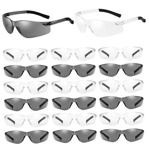 Naisicatar Schutzbrille, Sicherheitsgläser, 20 Paar HD-Schutzbrille, UV-Schutz wirkungsresistente Schutzbrillen, leichte Sicherheitsbranchen für Frauen und Männer von Naisicatar