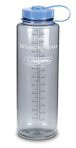 Nalgene Flasche 'Everyday Weithals' Silo - 1,5 L (grau, mit Namensgravur, 1,5 Liter, 1,5 Liter) von Nalgene
