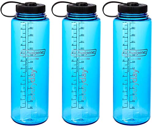 Nalgene HDPE Trinkflasche, weites Mundstück, BPA-frei, 129 ml, Unisex-Erwachsene, Blue 3-Pack von Nalgene