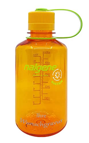 Nalgene Trinkflasche 'EH-Sustain' – 0,5 L (Clementine, mit Namensgravur, 0,5 Liter) von Nalgene