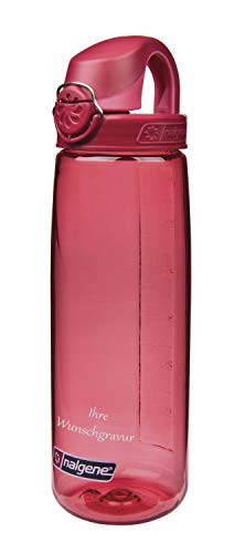 Nalgene Trinkflasche 'OTF' – 0,65L (rot, mit Namensgravur, 0.7l) von Nalgene