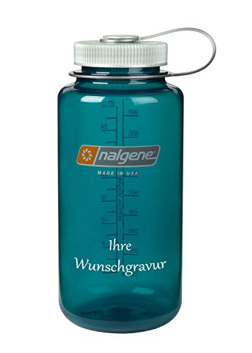 Nalgene Trinkflasche 'Weithals' - 1 L (Türkis, mit Namensgravur, 1 Liter) von Nalgene