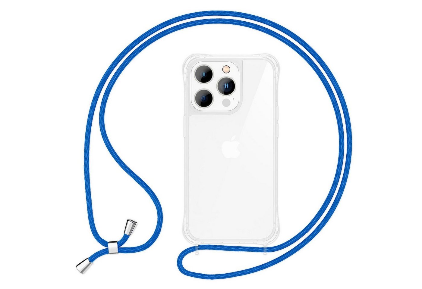 Nalia Handykette Apple iPhone 14 Pro Max, Klare Hybrid Hülle mit Kette / Schutzhülle zum Umhängen / Handyband von Nalia