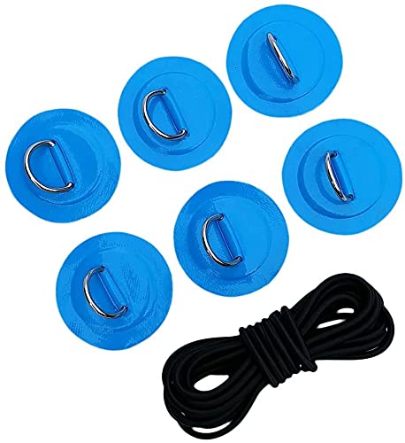 Namvo Paddle Board Patch SUP Bungee Deck Rigging Kit mit 6Pcs D-Ring Patch und elastischer STO?Kordel für PVC Schlauchboot Deck Befestigungskit Kajak Zubeh?r von Namvo