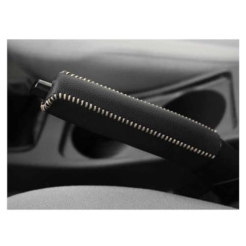 Auto Handbremsabdeckung für Hyundai i10 i20 i30 i40 ix20 ix25 ix35 ix55 HB20, Leder Handbremse HüLse Handbremsengriffe Rutschfest Und VerschleißFest Handbremsdeckel,A/Black Beige Line von NanDeZ