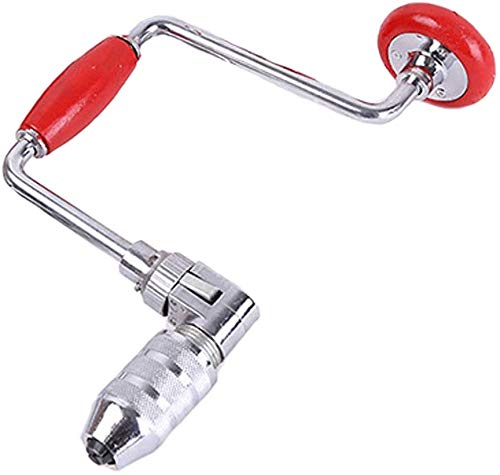 NanXi Swing-Bit-Klammer, Handbohrmaschine Handkurbel Bohrer mit einem Bit, Zimmerer Brace für Wood Plastic Acryl, Holzverarbeitung Locher Tool (Verschiedene Spezifikationen),Rot,10inch von NanXi