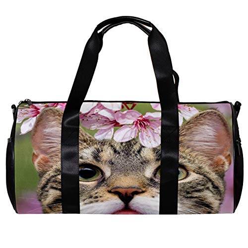Runde Sporttasche mit abnehmbarem Schultergurt, für Katzen und Haustiere, für Damen und Herren von Nananma