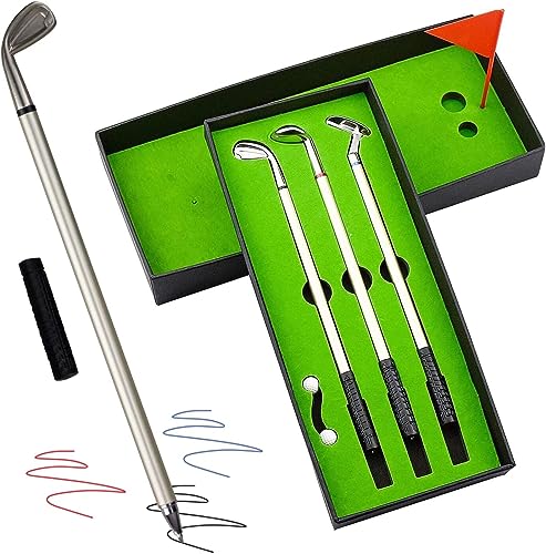 Nancunhuo Kugelschreiber in Form eines Golfclubs – Set mit 3 Geschenk-Stiften für Golf, Mini-Golf-Stifte, Schreibwaren-Dekoration für Golfliebhaber von Nancunhuo