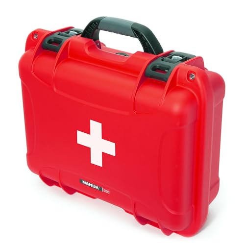 NANUK 920 Waterproof First Aid Prepper Survival Gear Dust and Impact Resistant Case - Empty - Red, 920-FSA9 von Nanuk