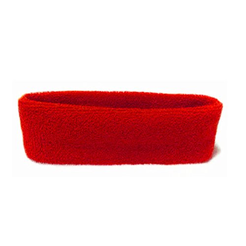 Outdoor Sport Schweißband Stirnband Yoga Gym Unisex Stretch Einfarbiges Haarband, Ideal Für Sport/Yoga/Pilates/Tanzen/Laufen/Radfahren/Fitnessübungen/Reisen rot von Napacoh