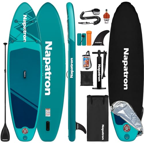 Napatron Familien Aufblasbares Paddle Board,Stand Up Paddling Board, 160 kg Tragkraft, Sup Board,Komplettset mit Schnellpumpe & Leash – Ideal für Anfänger/Jugendliche & Alle Könnerstufen Napatron Familien Aufblasbares Paddle Board,Stand Up Paddling Board, 160 kg Tragkraft, Sup Board,Komplettset mit Schnellpumpe & Leash – Ideal für Anfänger/Jugendliche & Alle Könnerstufen von Napatron