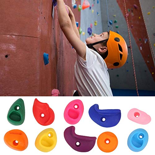 Naroote Andraw Sicher zu verwenden ungiftige mehrfarbige Klettergriffe, Klettergriffe, Lange Lebensdauer für das Training Unterrichten von Klettergriffen im(Small 10 Pieces) von Naroote