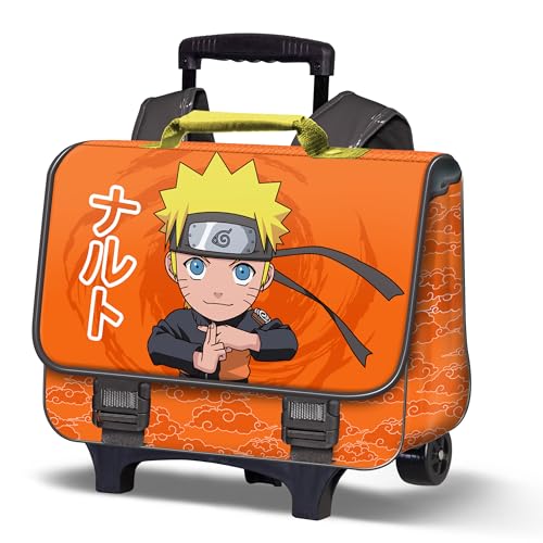 Naruto Chikara-Cartable-Rucksack 2.0 mit Abnehmbarem Trolley, Mehrfarbig, 38 x 35 cm von Naruto