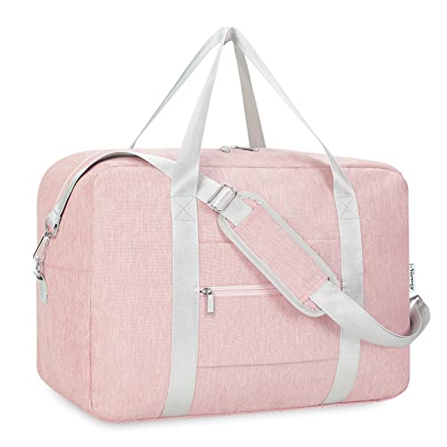 Narwey Handgepäck 45x36x20cm Easyjet Cabin Bag Handgepäck Tasche für Flugzeug Faltbare Reisetasche Damen Weekender Bag Damen Herren Handgepäck Koffer 30L(Rosa) von Narwey