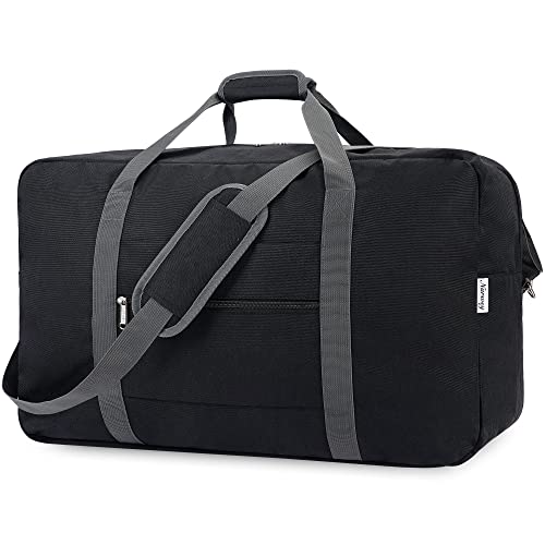 Narwey Handgepäck 45x36x20cm Easyjet Cabin Bag Tasche für Flugzeug Faltbare Reisetasche Damen Weekender Herren Koffer 30L(Schwarz) von Narwey