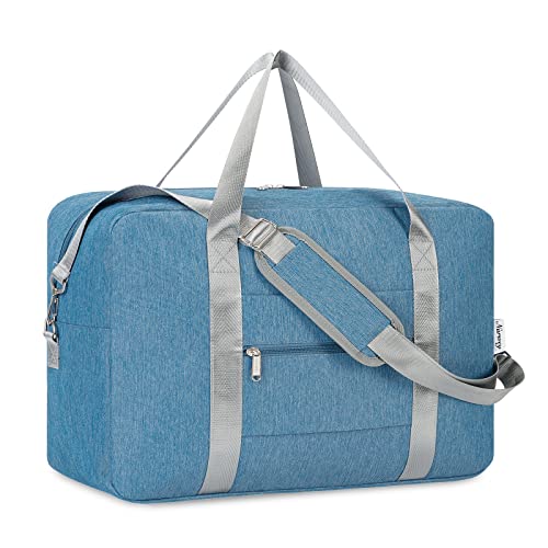 Narwey Handgepäck Tasche für Flugzeug 55x40x20cm/45x36x20cm Faltbare Reisetasche Overnight Weekend Damen Handgepäck Sporttasche Koffer 25L(Navy blau) von Narwey