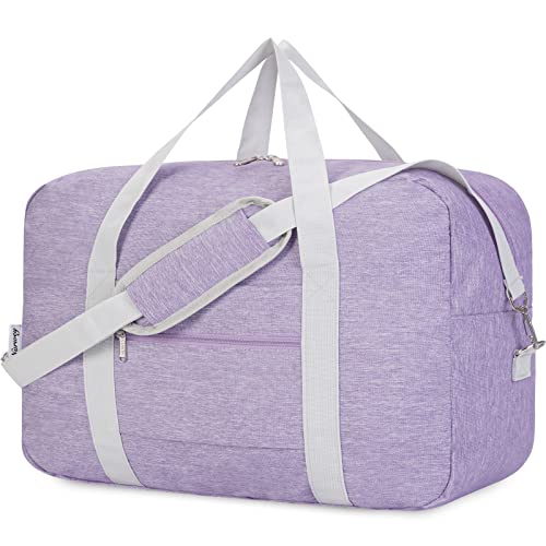 Narwey Handgepäck Tasche für Flugzeug Faltbare Reisetasche Damen Weekender Bag Sporttasche Damen Herren Handgepäck Koffer Groß 40L(Lila) von Narwey