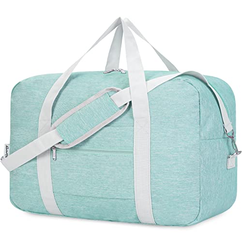 Narwey Handgepäck Tasche für Flugzeug Faltbare Reisetasche Damen Weekender Bag Sporttasche Damen Herren Handgepäck Koffer Groß 40L(Minzgrün) von Narwey