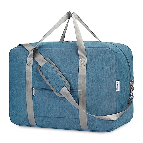 Narwey Handgepäck Tasche für Flugzeug Faltbare Reisetasche Damen Weekender Bag Sporttasche Damen Herren Handgepäck Koffer Groß 40L(Navy blau) von Narwey