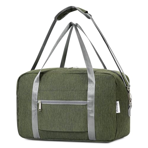 Narwey für Ryanair Handgepäck 40x20x25 & Handgepäck Tasche für Flugzeug Faltbare Reisetasche Damen Weekender Damen Handgepäck Koffer 20L(Armeegrün) von Narwey