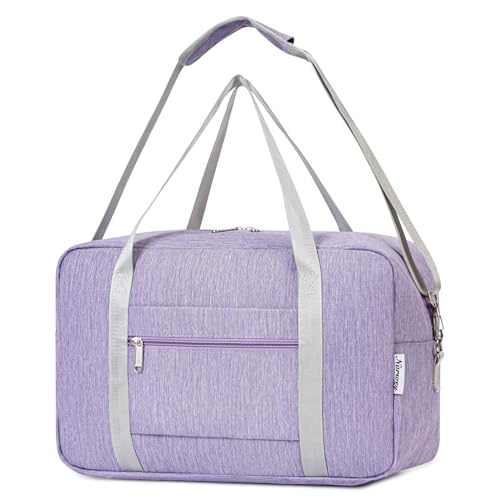 Narwey für Ryanair Handgepäck 40x20x25 & Handgepäck Tasche für Flugzeug Faltbare Reisetasche Damen Weekender Damen Handgepäck Koffer 20L(Lila) von Narwey