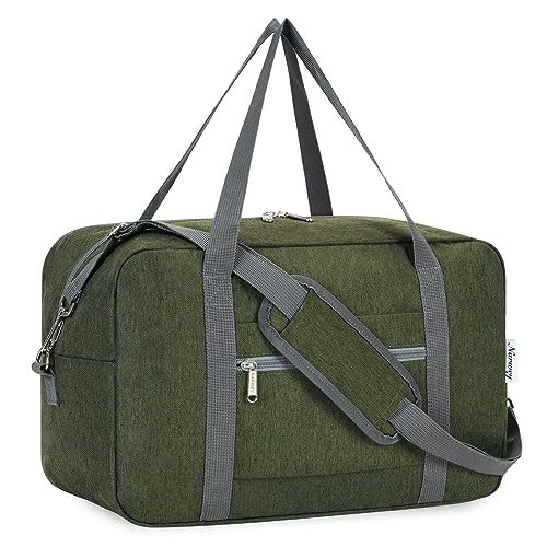 Narwey für Ryanair Handgepäck 40x20x25cm Handgepäck Tasche für Flugzeug Faltbare Reisetasche Damen Herren Weekender Damen Handgepäck Koffer Sporttasche20L(Armeegrün) von Narwey