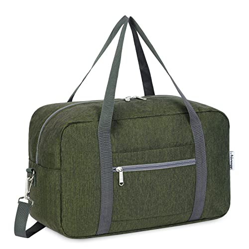 für Ryanair Handgepäck 40x20x25 & Handgepäck Tasche für Flugzeug - Faltbare Reisetasche Damen & Weekender Damen - Handgepäck Koffer 20L (Armeegrün (mit Schultergurt)) von Narwey