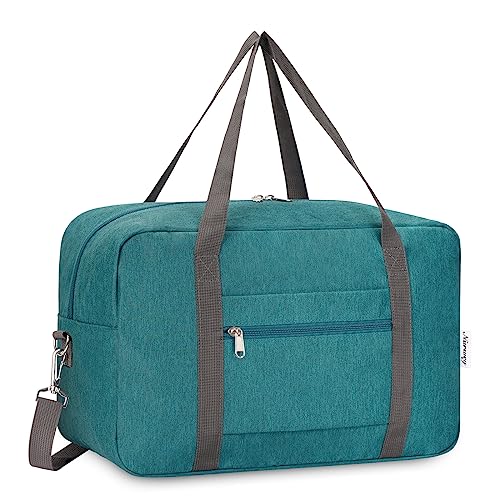 für Ryanair Handgepäck 40x20x25 & Handgepäck Tasche für Flugzeug - Faltbare Reisetasche Damen & Weekender Damen - Handgepäck Koffer 20L (Blau Grün (mit Schultergurt)) von Narwey