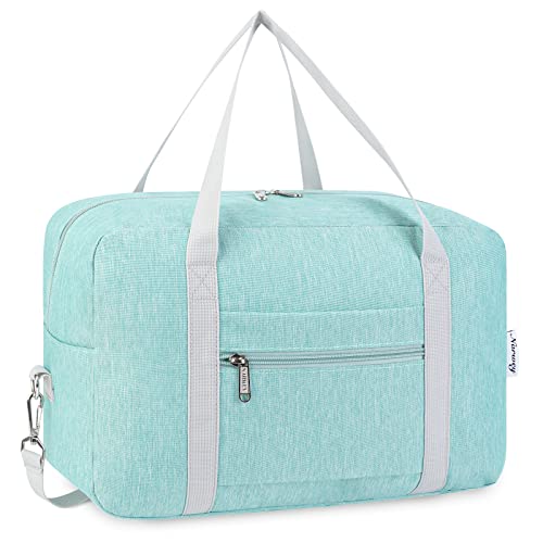 für Ryanair Handgepäck 40x20x25 & Handgepäck Tasche für Flugzeug - Faltbare Reisetasche Damen & Weekender Damen - Handgepäck Koffer 20L (Minzgrün (mit Schultergurt)) von Narwey