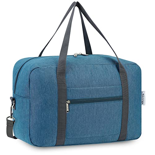 für Ryanair Handgepäck 40x20x25 & Handgepäck Tasche für Flugzeug - Faltbare Reisetasche Damen & Weekender Damen - Handgepäck Koffer 20L (Navy blau (mit Schultergurt)) von Narwey