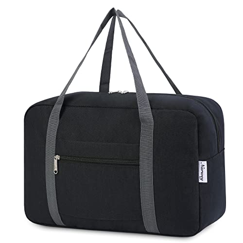 für Ryanair Handgepäck 40x20x25 & Handgepäck Tasche für Flugzeug - Faltbare Reisetasche Damen & Weekender Damen - Handgepäck Koffer 20L (Schwarz) von Narwey